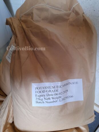 bag of food-grade potassium bicarbonate for agricultural use