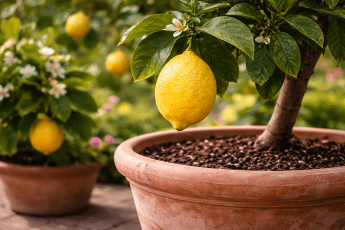 limone coltivato in vaso